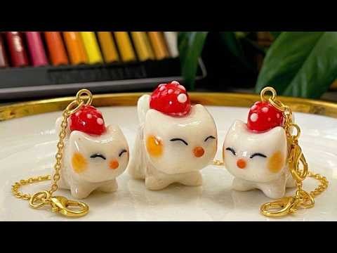 Cute Air Dry Clay Keychains 🍓 | Mini Kawaii Charm DIY | Easy Handmade Craft