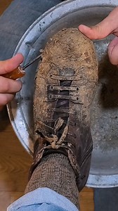 a worker's shoe on a dairy farm #cleaning #shoesine #asmr #washing | Peter Shoe Shine