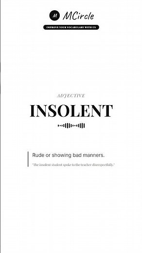 Learn English: What is Insolent? | Vocabulary Shorts