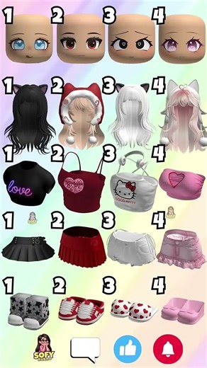 CUTE 🥰 E LINDOS LOOKS ROBLOX 💕 ESCOLHA OS SEUS #roblox #robloxshorts #robloxedit #cute