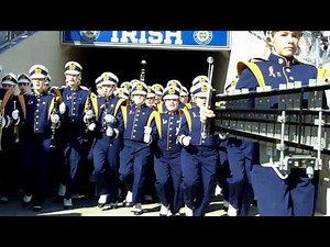 Notre Dame Marching Band coming out of the tunnel (unique view)