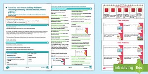 Year 5 Maths Same-Day Intervention Plan: Solving Problems Involving Converting Between Months, Weeks and Days