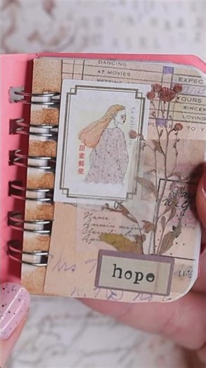 Cozy ASMR mini journal decorating with relaxing paper sounds