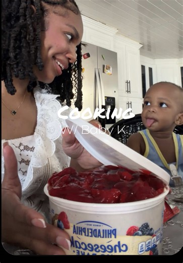 Viral cheesecake trend ft. Baby K! #viral #cheesecake #nobake | no bake cheesecake