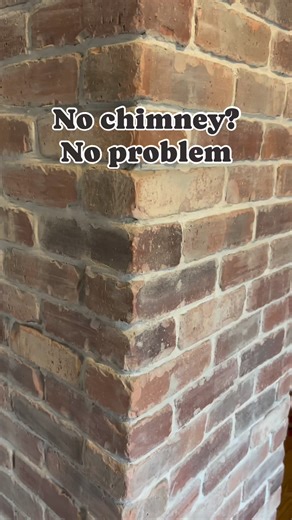 Keep Scrolling if you want to find out the brick color ⬇️ . 🧱 Repost @amandawilsonarts ・・・ Here’s a little secret: There’s actually a real chimney underneath this. But the previous owners put Sheetrock over it. So instead of knocking it down to reveal the brick (which is really ugly btw) I decided to use thin brick to make it a chimney again. And I love it! I want to use this brick everywhere 🧱 Brick is from @oldmillbp in the color Bridgewater . . #diy #brick #chimney | Old Mill Building Produ