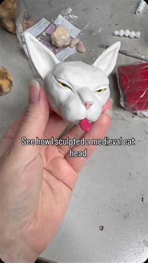 26 reactions | See how I sculpt a medieval cat head. This little lady is the child of Madam Tippy Toes and Duke of Whiskers. #medieval #sculpting #artdoll #medievalcat #creatorsearchinsights | Creatures of Nat | Facebook