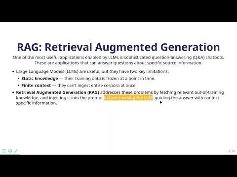 E6: RAG (Retrieval Augmented Generation) | Building LLM-based Agentic AI Systems with OSS