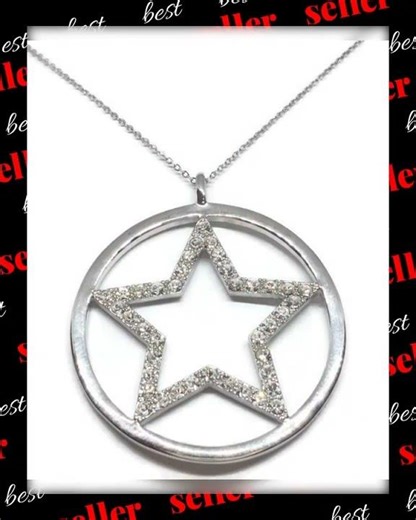 Zirconite CZ Star in Circle Pendant