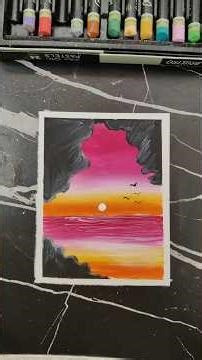 River Scenery | Oil Pastel Drawing Tutorial//Easy river painting ideas#arttutorial #painting