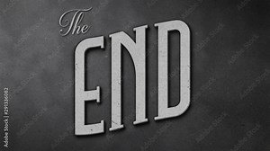 Vintage The End Movie Screen/ 4k animation of a super elegant vintage retro the end scene with elegant lettering like in old time hollywood movies