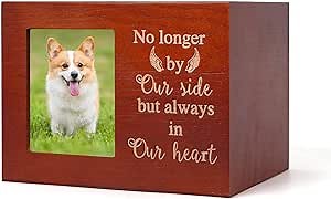 Pet Urns for Ashes,Dog or Cat Wooden Memory Box,Personalized Photo Frame Keepsake,Natural Wood Funeral Cremation Dog Cat Urn, Funerary Caskets Supplies,Loss Pet Memorial Remembrance Gift