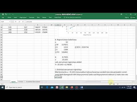 CALCULATING SIMPLE LINEAR REGRESSION USING MANUAL AND EXCEL
