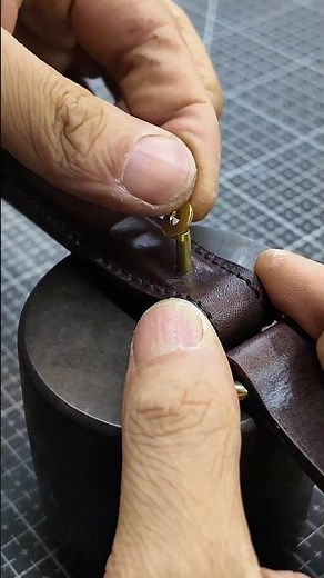 How to install copper rivets#shorts #bagmaking #leather #bag #brass #shortsvideo #copper #rivet