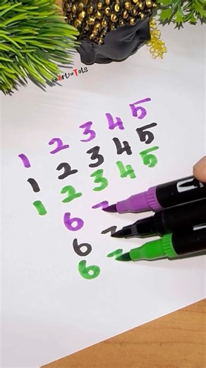💕💚 #3d Writing #handwriting #trending #numbers #art #shorts #youtubeshorts #123 #satisfying #fun