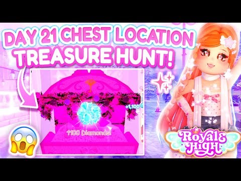 ❄DAY 21 CHEST LOCATION CHEST LOCATION For TREASURE HUNT GLITTERFROST UPDATE 🏰 Royale High Roblox