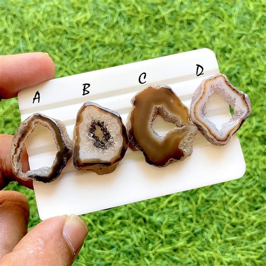 Canyon Cocoa Druzy Agate Geode Slice, AAA  Brown Agate Druzy Cabochons, Crystal Center Agate Stones, Organic Geode for Jewelry - 36717-36720 - Etsy