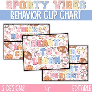 Sports Themed Editable Behavior Clip Chart Sporty Pastel Editable Behavior Chart