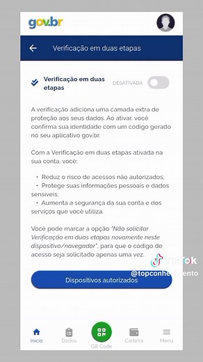Ative a Verificação em Duas Etapas no GOV.br