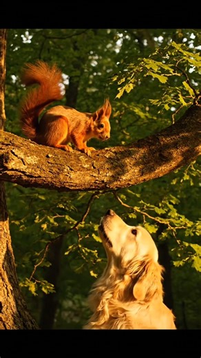 Squirrel Outsmarts Dog in Epic Tree Chase! 🐿️🐶 ##viral #shorts #AnimalKingdom
