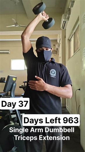 Day 37 | Single-Arm Overhead Triceps Extension (Correct Form) #triceps #arm #dumbbell #correctform