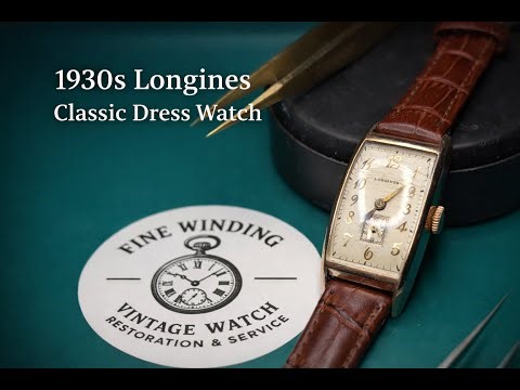 1930s Longines Rectangular | Art Deco Dress Watch | Fresh Service