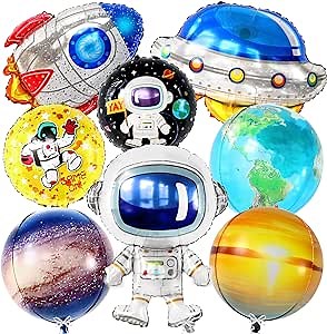 KatchOn, Big Astronaut Space Balloons - 37 Inch, Pack of 8 | Space Balloons for Out Of Space Decorations | Outer Space Balloon | Earth Balloons for first trip around the sun birthday decorations
