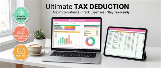 2026 Tax Deduction Tracker | 5-year Tracker| Auto Calculate | Excel, Google Spreadsheet, Mileage Log (digital Download) - Etsy Canada