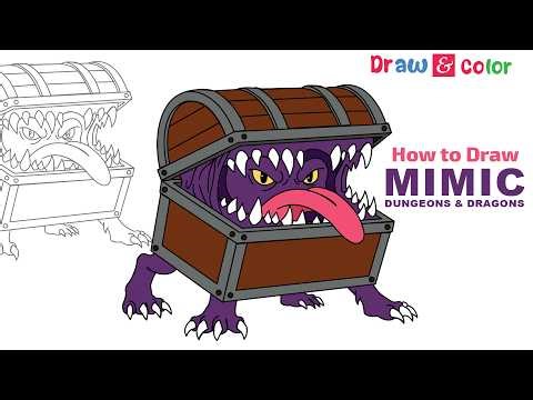 How to Draw Mimic (Dungeons & Dragons) Step by Step