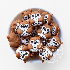 3D Owl Beads,animal Focal Beads,silicone Bead DIY Keychain - Etsy