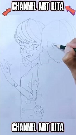 How To draw Ladybug And Marinette || Drawing sketch step by step for beginners || #shorts