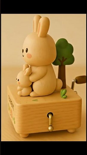 Adorable Wooden Rabbit Music Box 🐰✨ | Cutest Gift Idea Ever! #musicbox #music #rabbit #rabbits