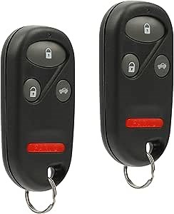 Car Key Fob Keyless Entry Remote fits 1997-2001 Honda CR-V / 2000-2009 Honda S2000 (E4EG8DJ), Set of 2