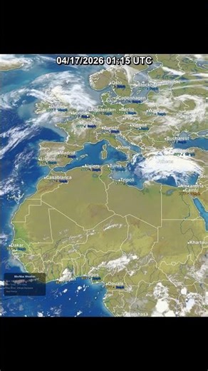 Meteosat-10 Europe-Africa Full Disk & Regional 24 Hour Weather | April 17, 2026 #shorts