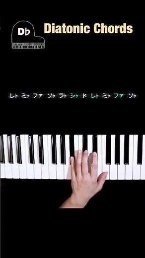 D♭ Major diatonic chords D♭ メジャーダイアトニックコード解説 #triad #chords #pianotutorial #keyboard #トライアド