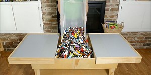 DIY Sliding Lego Table Stores All Those Bricks