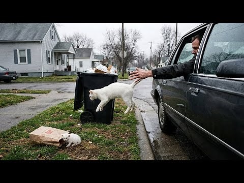A mother cat and her kitten abandoned in the rain – and the moment that changed their lives forever