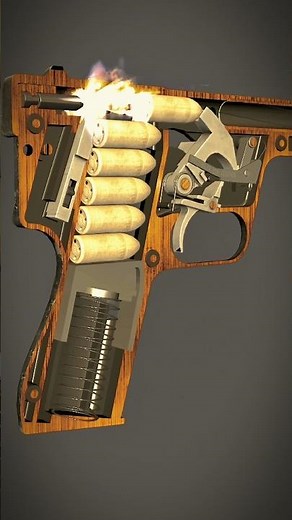 🔫 Gyrojet Pistol Reload & Fire Animation 🔥 | Futuristic Ammo in Action 🚀