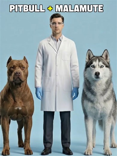 What would happen if you crossed a Pitbull with a female Alaskan Malamute? #hybrids #dog #us