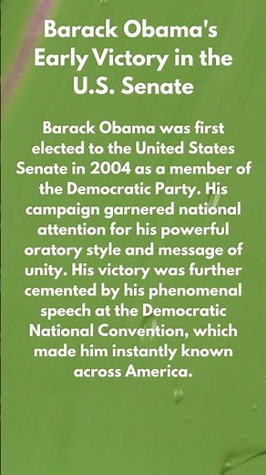 Barack Obama's Early Victory in the U.S. Senate
