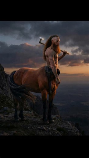 Centaur vibin' "A centaur is a creature from Greek mythology with the upper body of a human and the lower body and legs of a horse, symbolising a blend of human intellect and animalistic, often wild, nature. Frequently appearing in tales, they are depicted inhabiting the mountains of Thessaly, representing a duality between civilisation and barbarism"... sounds relatable to be honest 😅 #centaur #sunset #mythology #warrior #fantasy | Owen Janes - OJ