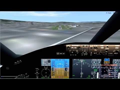 【パイロットストーリーB787】STAGE５ FFS訓練 伊丹ILSランウェイ３２Ｌ着陸 LANDING