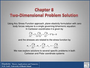 Chapter 8 Two-Dimensional Problem Solution - SlideServe