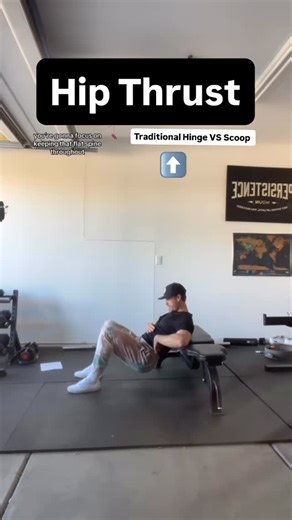 Chaz Spackman on Instagram: "Hip Thrust - Hinge VS Scoop I made a post last summer showing the scoop method and there were 100’s of comments saying how terrible / dangerous it was. In reality, after coaching people in person and online, I’ve had an equal amount of people feel low back pain from keeping a neutral spine (hinge method) vs allowing some hyperextension (scoop method) at the bottom. Point being, if you’re struggling to feel good with the hip thrust, experiment with both variations to 