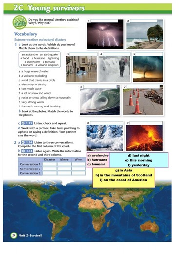 Extreme weather & natural disasters worksheet