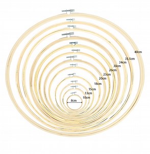 [Hot Item] 8 Pieces 7 Inch Embroidery Hoops Wooden Round Adjustable Bamboo Circle Cross Stitch Hoop Ring Bulk Wholesale