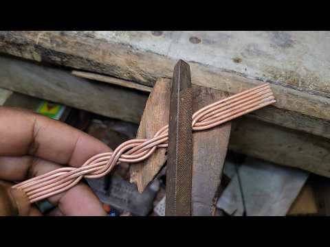 Beautiful twisted copper bracelet making ! How to make a copper bracelet design