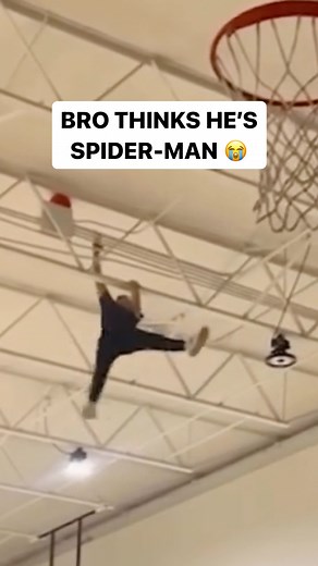 Bro thinks he's Spider-Man 😭 (via IG / tomsda_24) #NBA #Basketball #Sports #SpiderMan #Gymnastics | FanDuel
