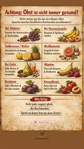 Obst ist gesund? Nicht immer! Diese Früchte können Probleme machen ⚠️