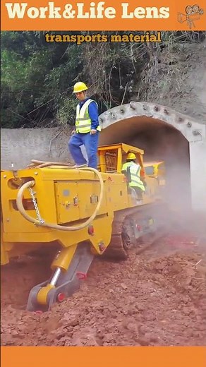 A tunnel boring machine (TBM) cuts through rock and soil, using a conveyor to remove debris.
