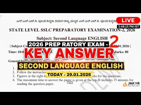 ENGLISH (SL) PREPARATORY EXAM-2 KEY ANSWER 29.1.2026